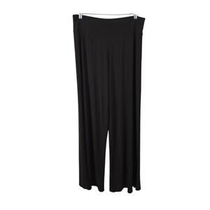 Ciara SunWoo Brown Pull On Slinky Wide Flare Leg Slacks Palazzo Knit Stretch XL